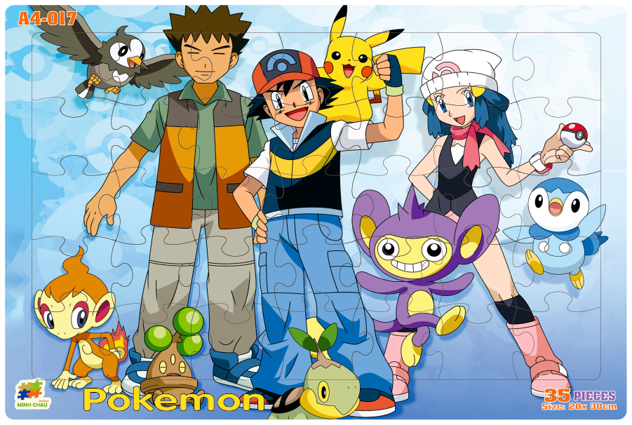 Đồ chơi xếp hình 35 mảnh Pokemon (20x30cm)