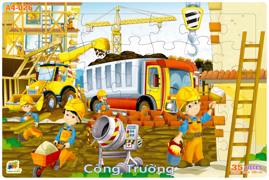 Đồ chơi xếp hình 35 mảnh Công trường (20x30cm)