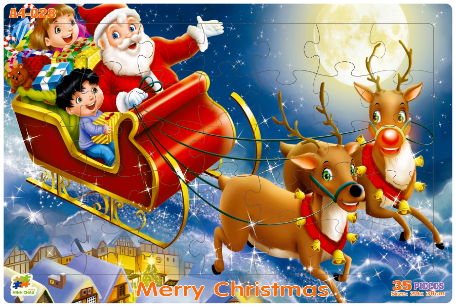 Đồ chơi xếp hình 35 mảnh Merry Christmas (20x30cm)