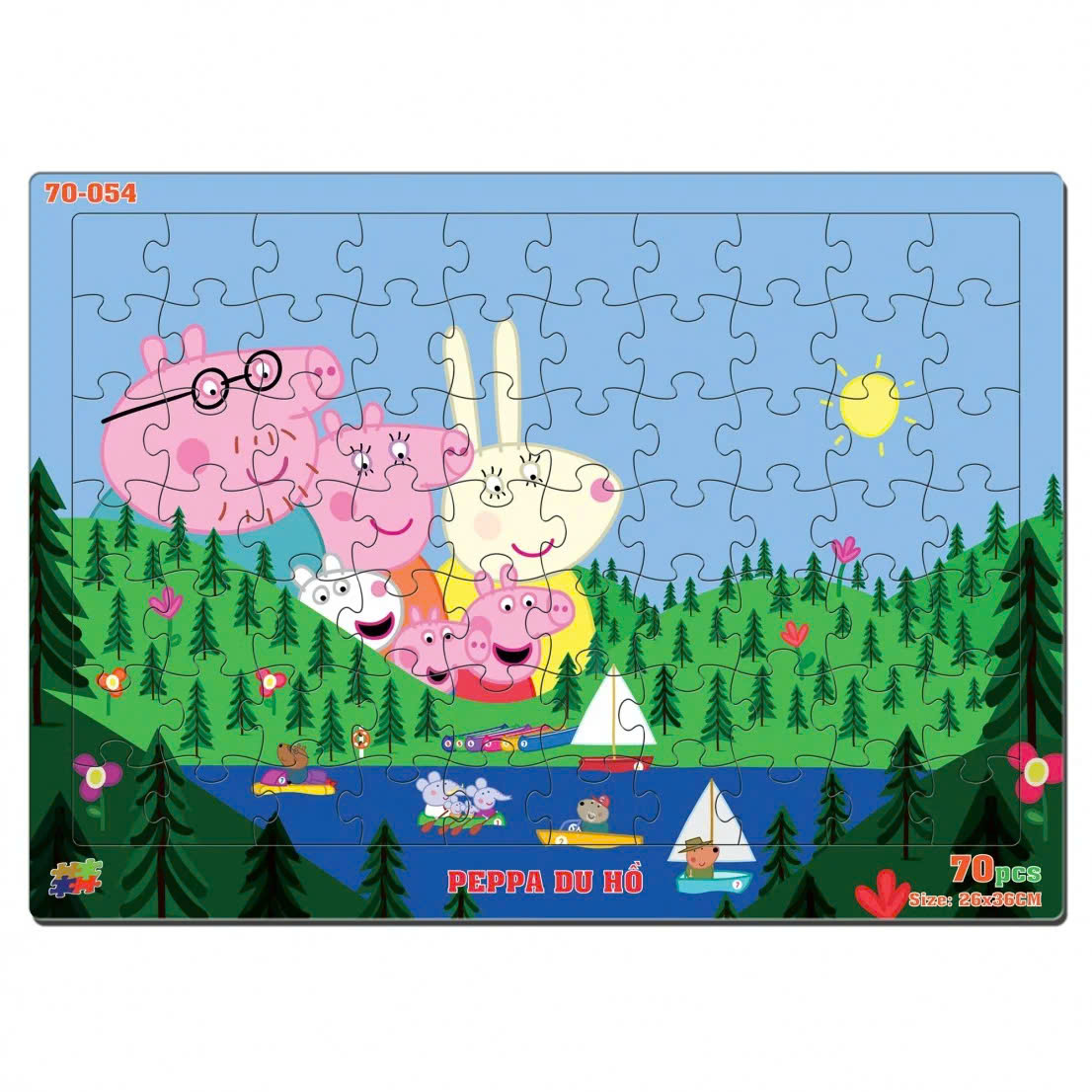 Đồ chơi xếp hình 70 mảnh Peppa du hồ