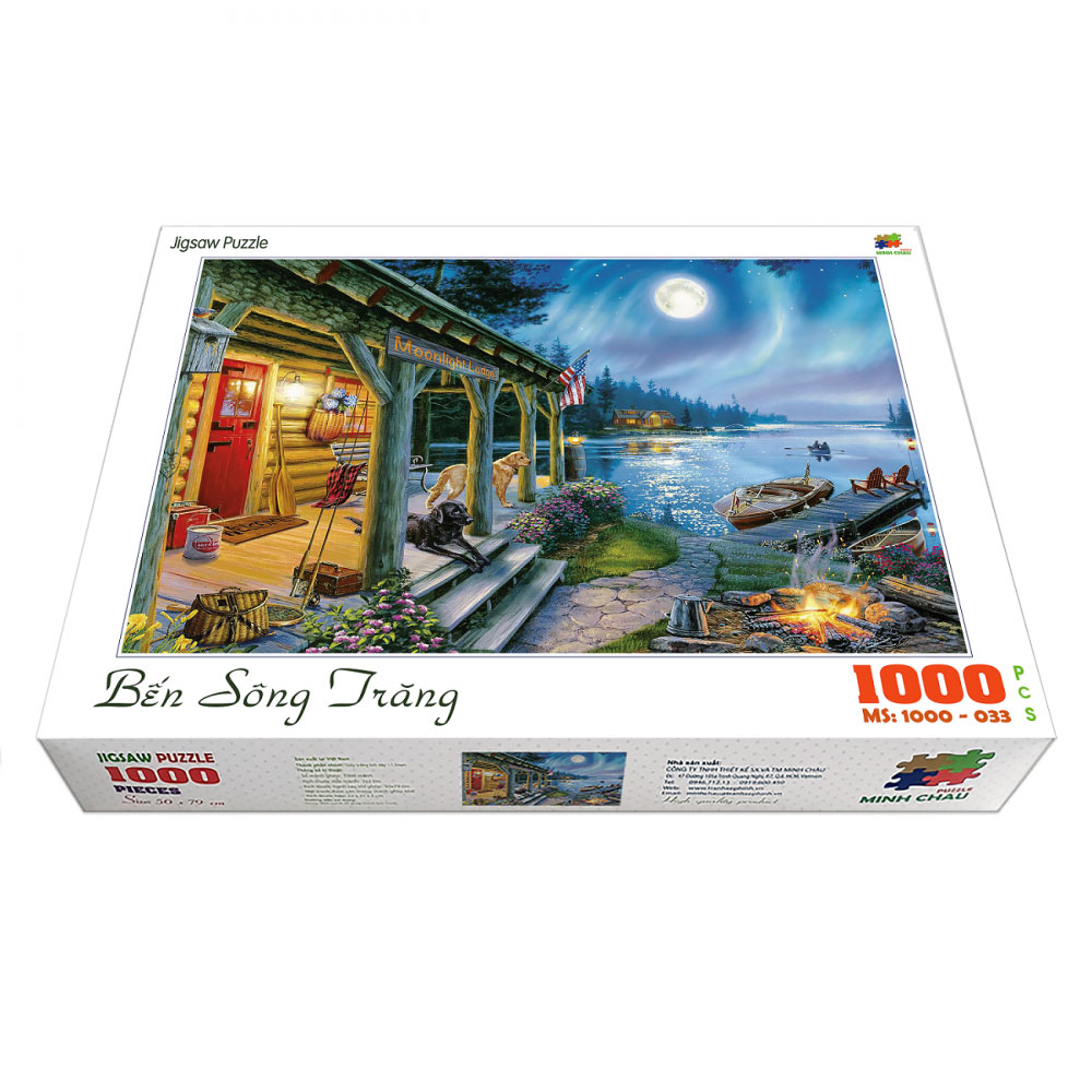 Bộ tranh xếp hình jigsaw puzzle cao cấp 1000 mảnh ghép – Bến sông trăng