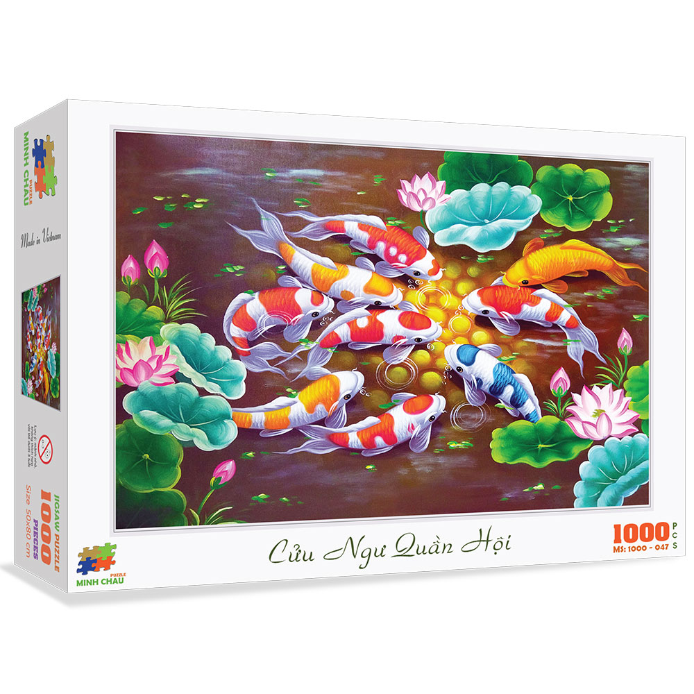 Bộ tranh xếp hình cao cấp 1000 mảnh – Cửu ngưu quần hội