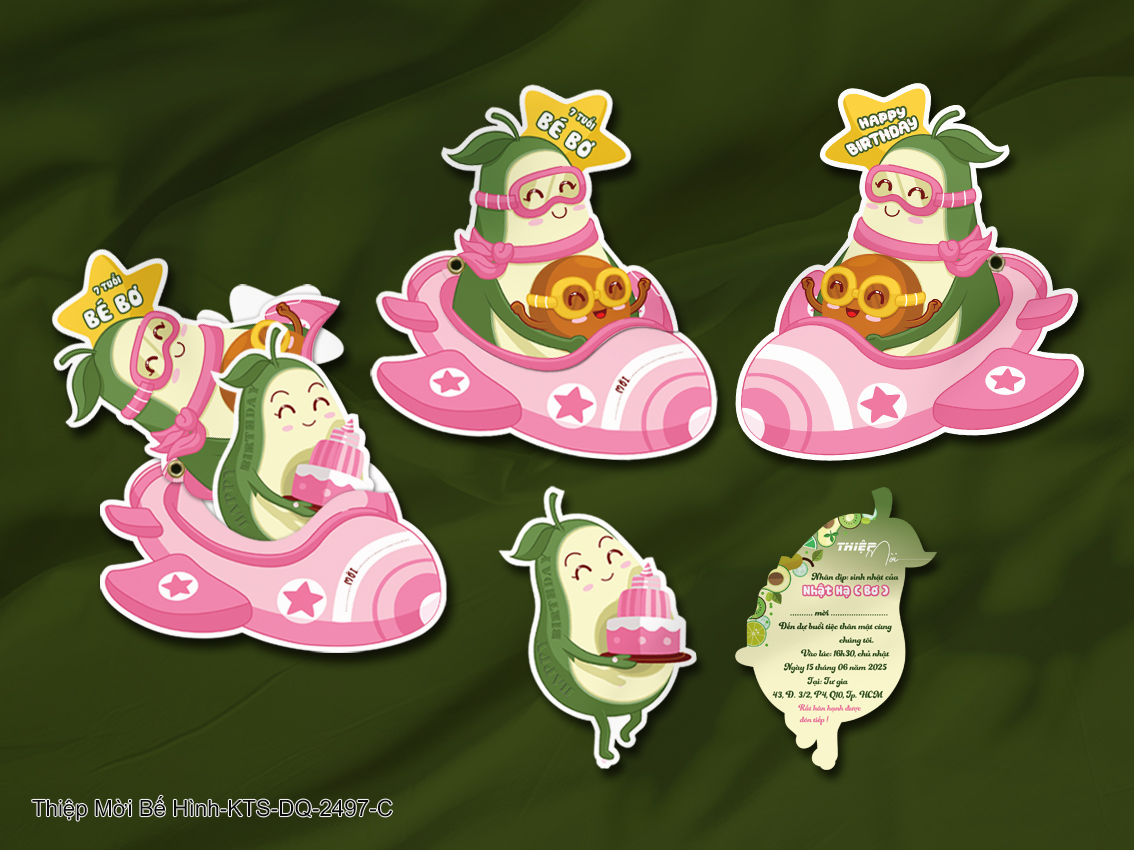 Thiệp mời bé yêu - KTS-2497-C